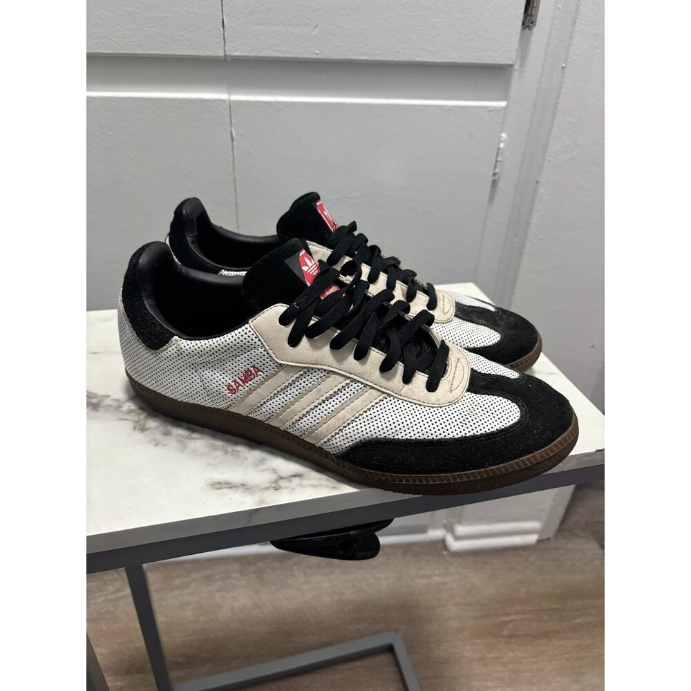Adidas Samba OG Shoes 2010 Mens 12 White Black Red Sneakers Gum Sole Rare